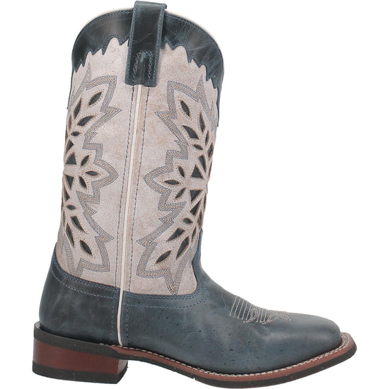 Laredo Ladies Dolly 11" Broad Square Toe Black Pull-On Western Boots 5880
