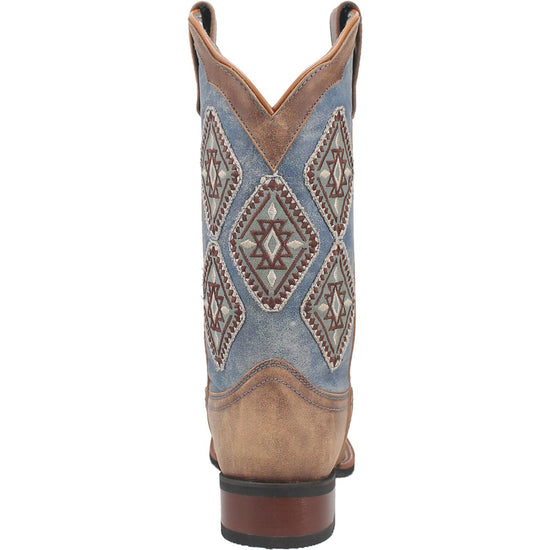 Laredo Ladies Santa Fe Tan & Blue Square Toe Boot 5969