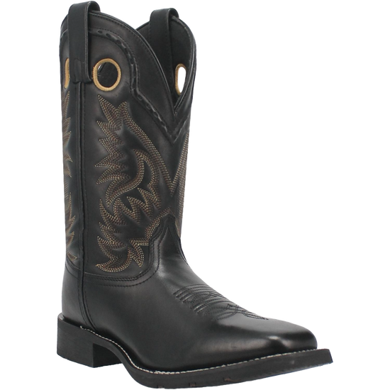 Laredo Men's Kane Square Toe Black Leather Western Boots 7710-BK