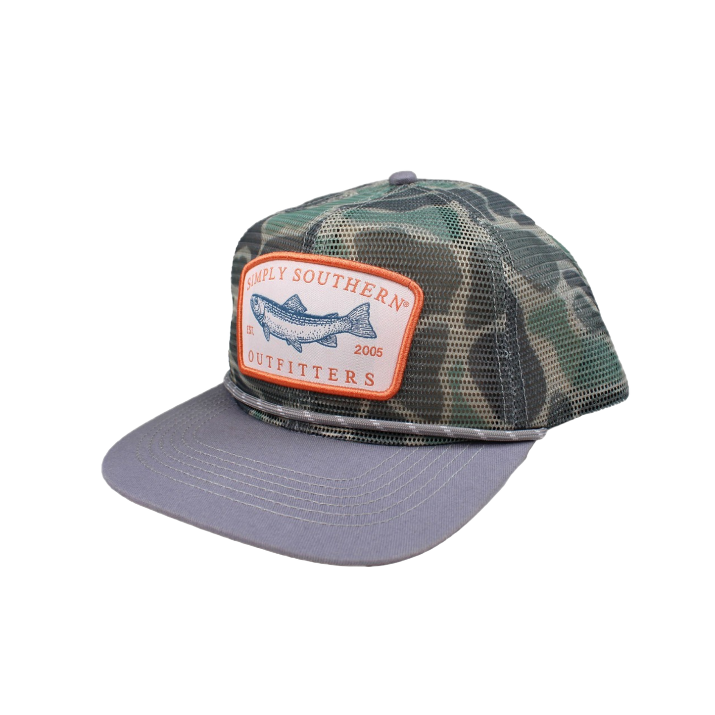 Simply Southern Men's Fish Camo Snapback Hat 0124-MN-HAT-CURVED
