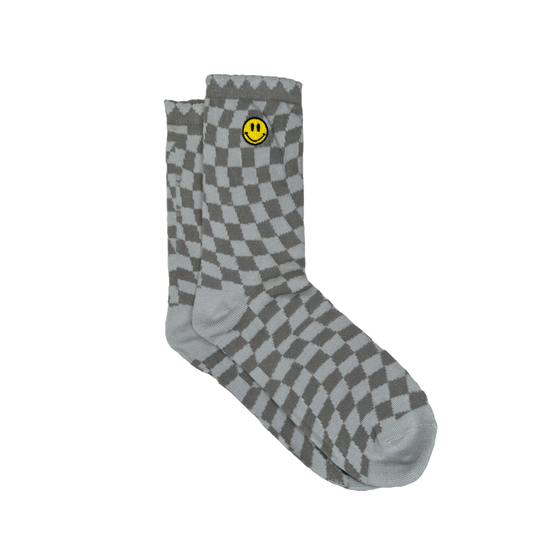 Simply Southern Ladies Grey Checkered Socks 0124-SOCK-GRYCHK