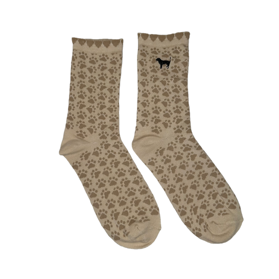 Simply Southern Ladies Par Printed Light Brown Socks 0124-SOCK-PAW