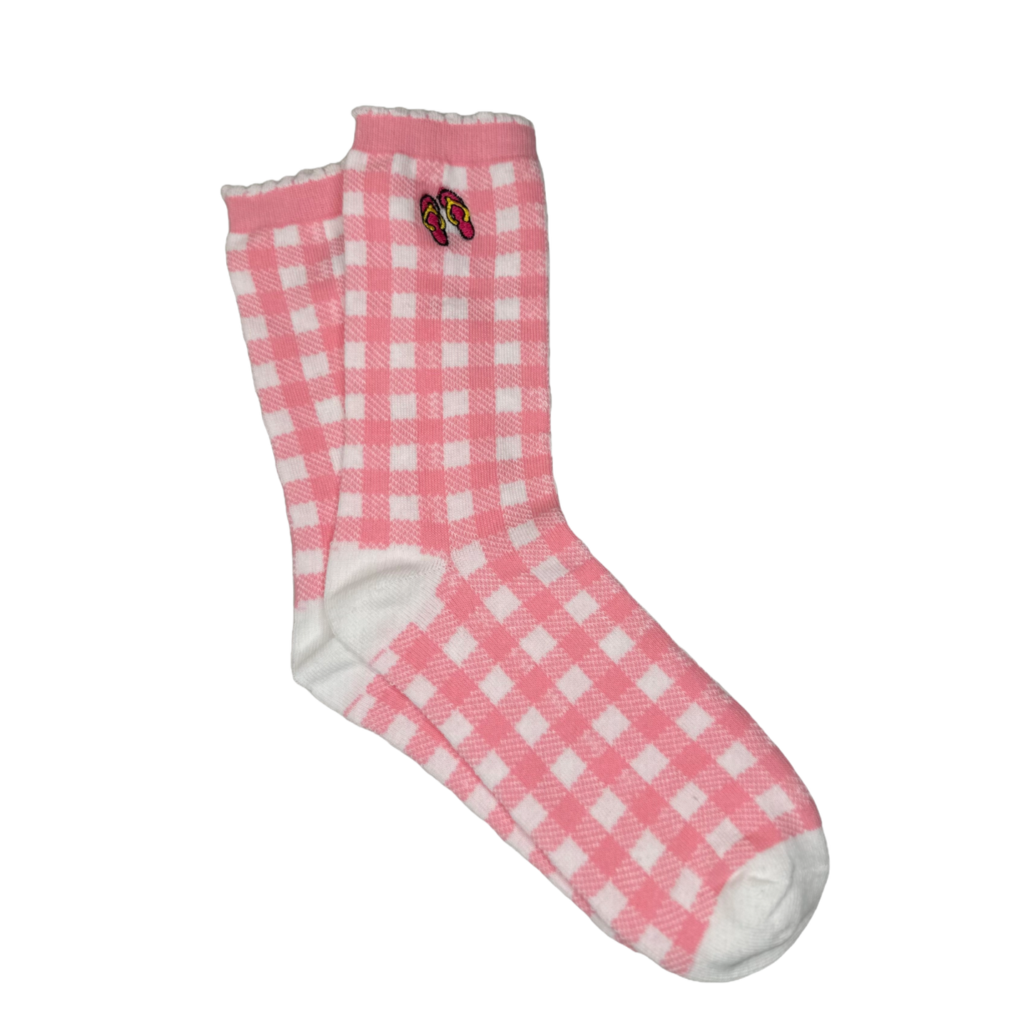 Simply Southern Ladies Pink & White Plaid Socks 0124-SOCK-PLAID