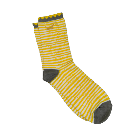 Simply Southern Ladies Dachshund Yellow & Grey Socks 0124-SOCK-STRIPE