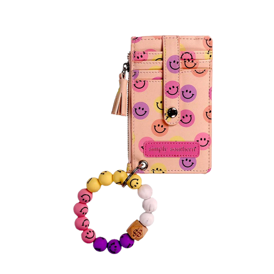 Simply Southern Beaded Bangle Smile Peach Wallet 0124-WALL-SMILE