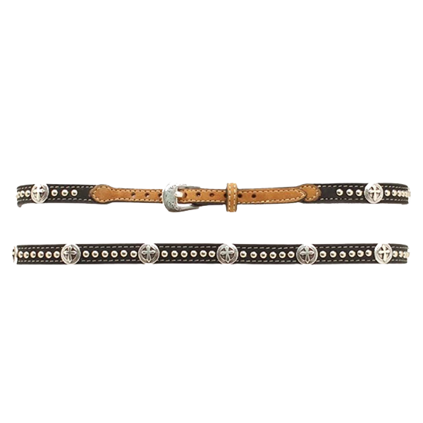 M&F® Unisex Western Concho Cross Brown and Black Hatband 02350129