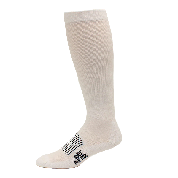 Load image into Gallery viewer, Boot Doctor Men&amp;#39;s Over The Calf White 2 Pack Cushioned Socks 0410005
