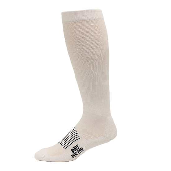 Load image into Gallery viewer, Boot Doctor Men&amp;#39;s Over The Calf White 2 Pack Cushioned Socks 0410005
