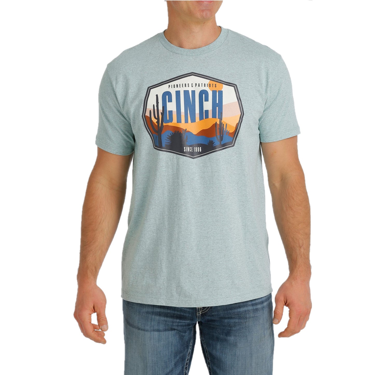 Cinch Men's Turquoise Short Sleeve Desert Graphic T-Shirt MTT1690496 ...