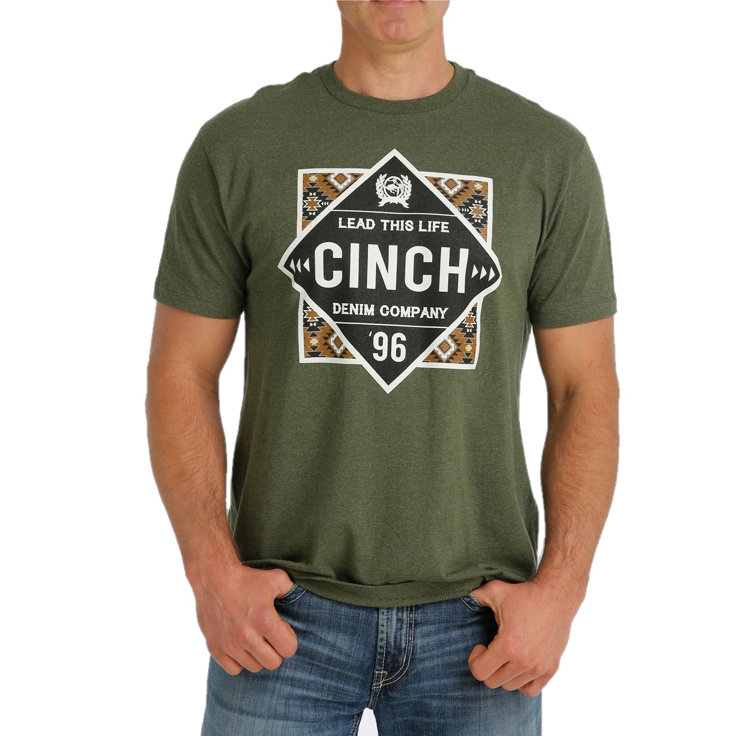 Cinch Men's Green Cinch Denim Company Graphic T-Shirt MTT1690501