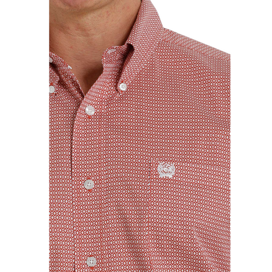 Cinch Men's Diamond Printed Coral Button Down Shirt MTW1105312