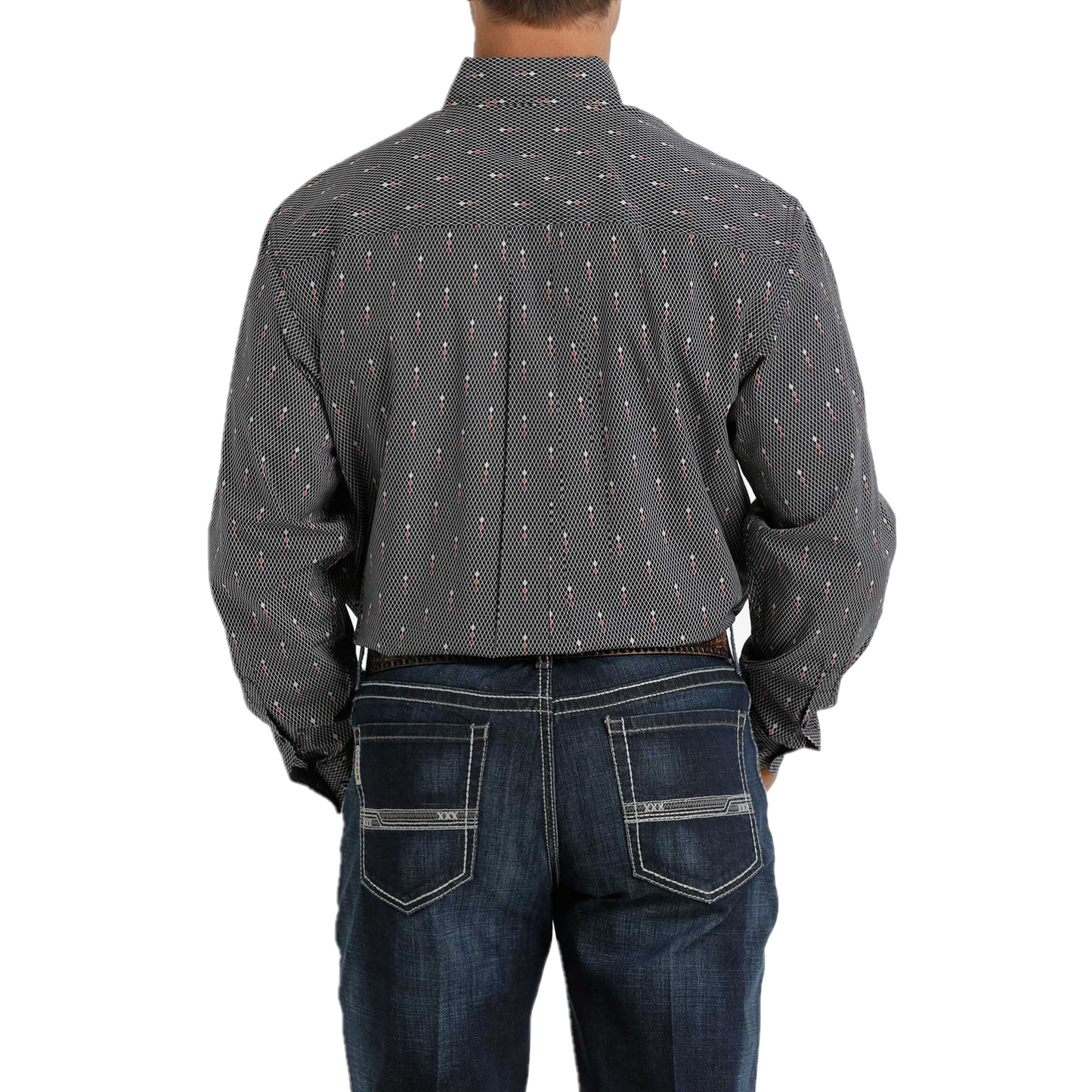 Cinch Men's Diamond Pattern Black Button Down Shirt MTW1105315