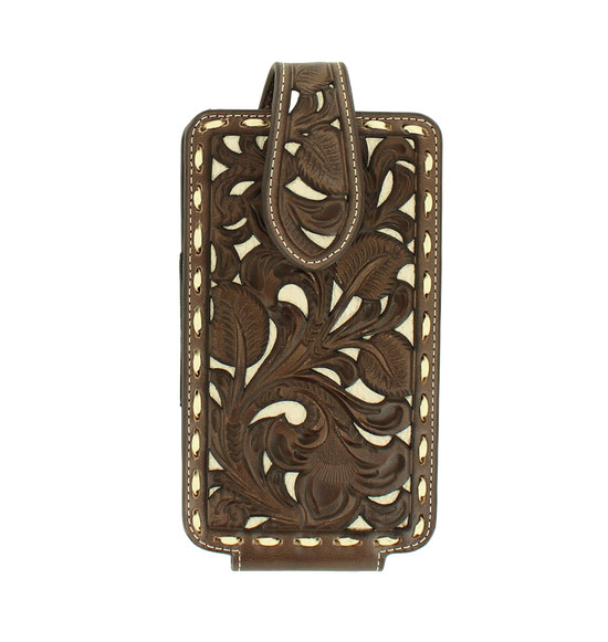 Nocona Floral Laced Edge Brown Cell Phone Case 0689492