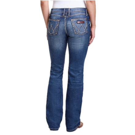 Wrangler® Ladies Retro Mae Mid Rise Dark Blue Bootcut Jeans 09MWZMS