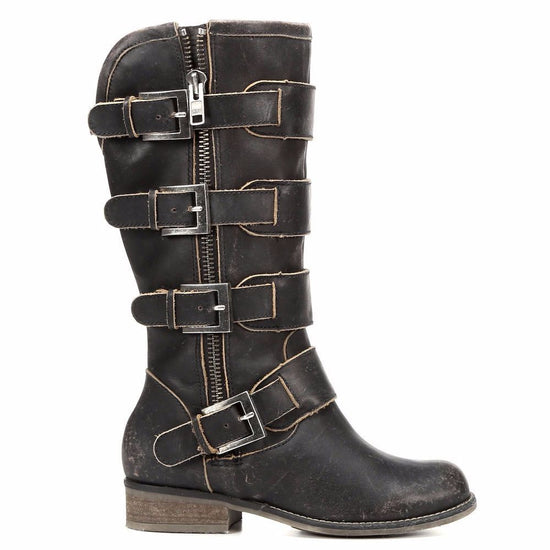 Corral Ladies Distressed Black Straps and Zipper P5079 - Wild West Boot Store - 2