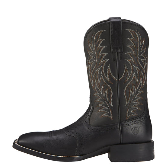 Ariat Men’s Black Sport Wide Square Toe Western Boot 10016292 - Wild West Boot Store