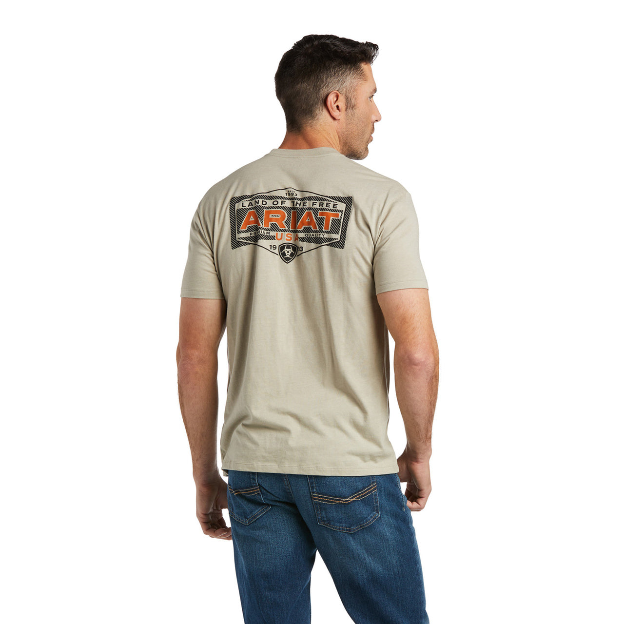 Ariat® Men's Land Khaki Heather Short Sleeve T-Shirt 10038536