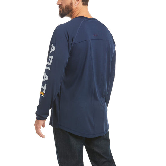Ariat® Men's Rebar Heat Fighter Long Sleeves Navy T-Shirt 10031032