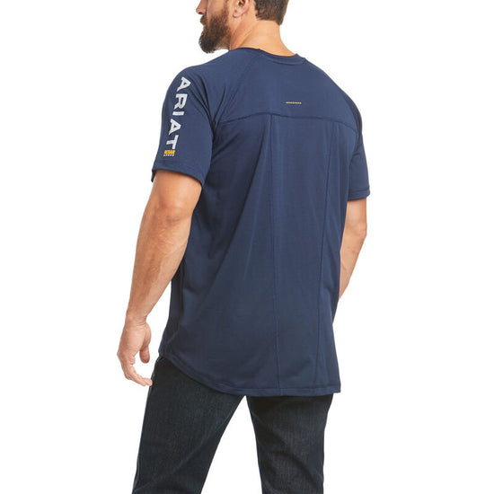 Ariat® Men's Rebar Heat Fighter Short Sleeve Navy T-Shirt 10031038
