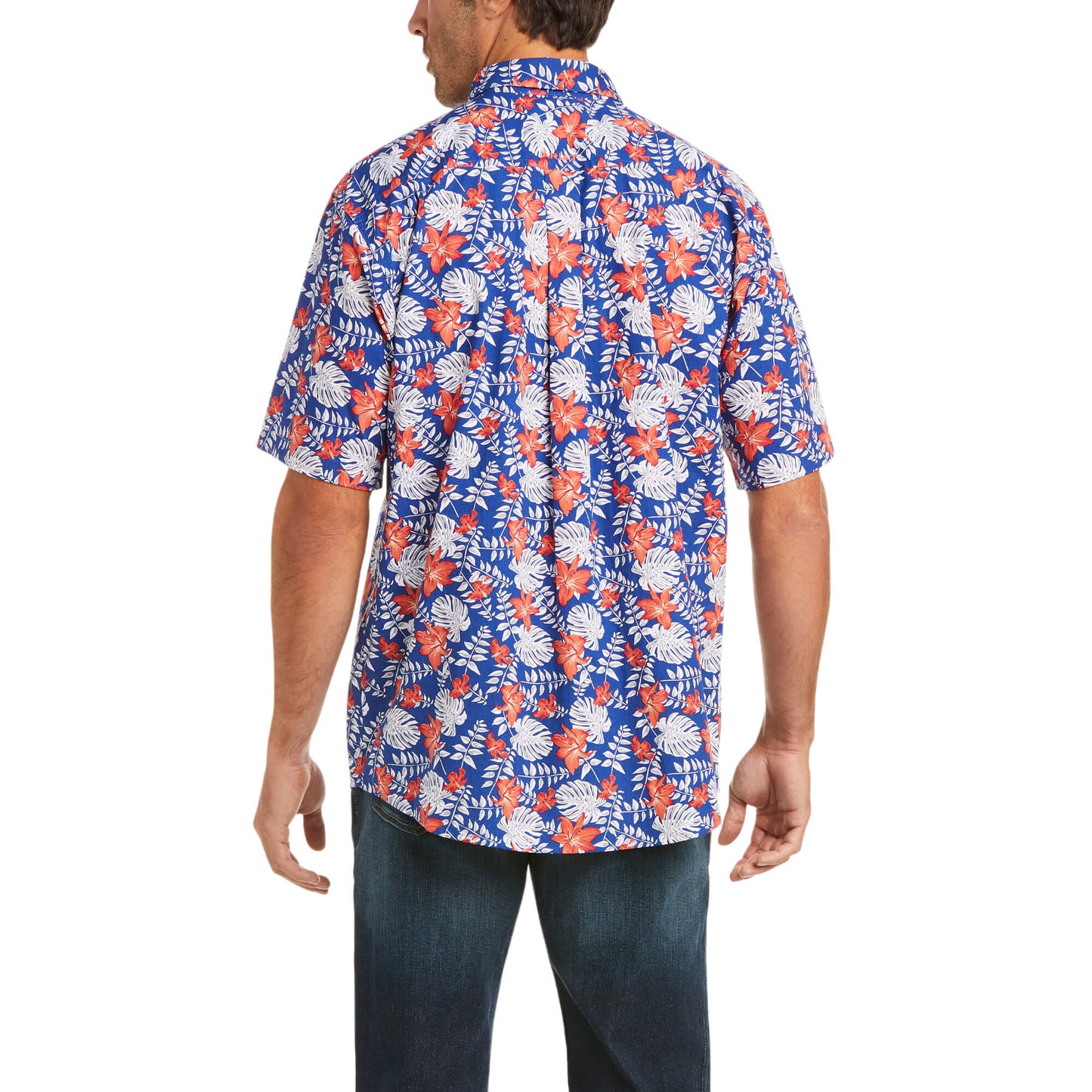 Ariat® Men's Blue Classic Series Garstow Print SS Shirts 10032082