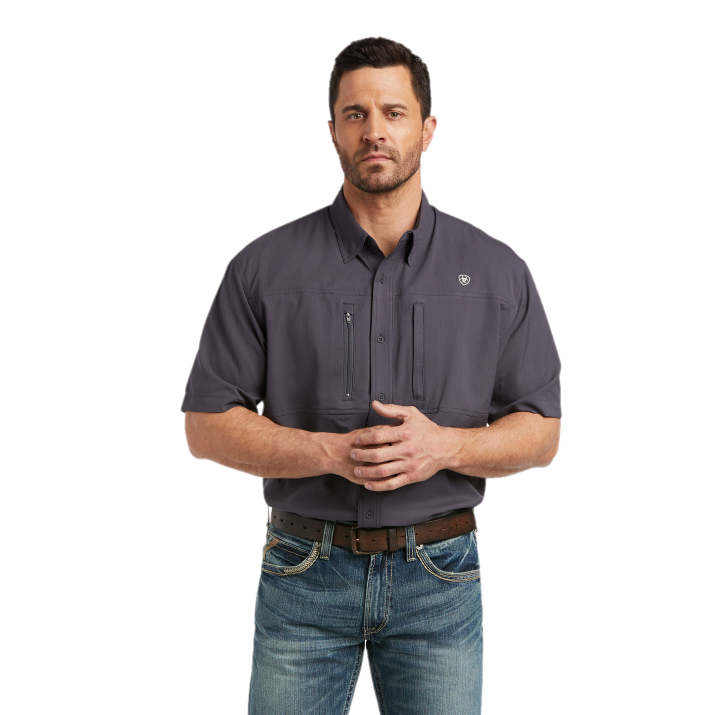 Ariat® Men's VENTTEK™ Woven Charcoal Grey Button Down Shirt 10034961