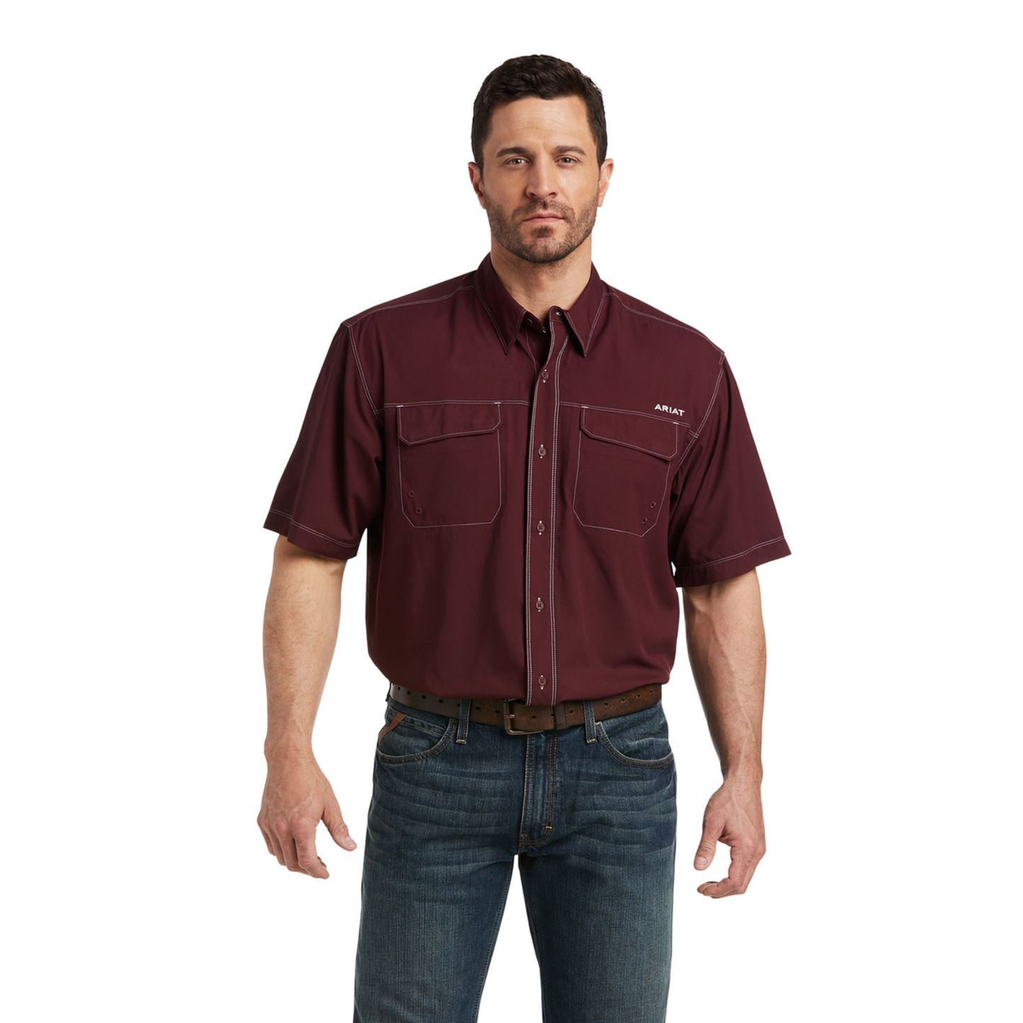 Ariat® Men's VENT TEK™ Out Bound Berry Button Down Shirt 10035390