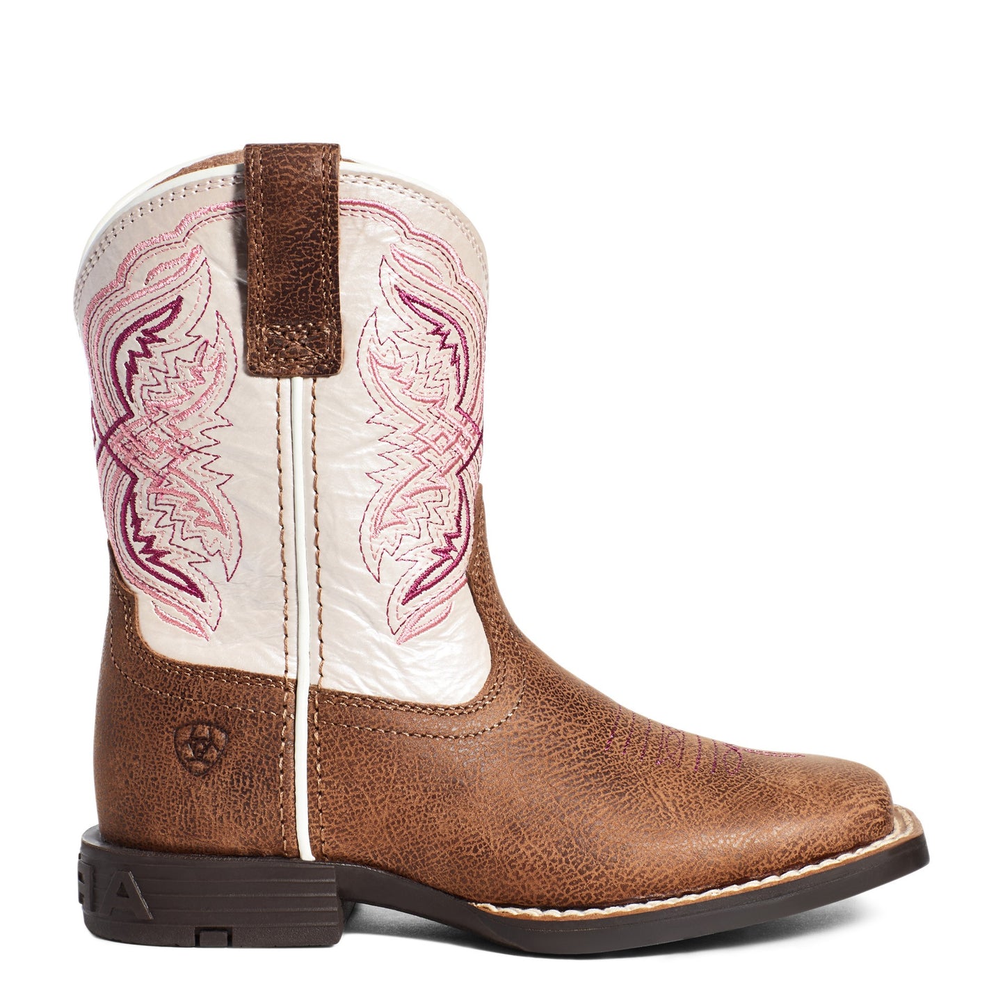 Ariat Kid's Double Kicker Adobe Tan & Pearlized Pink Boots 10036850