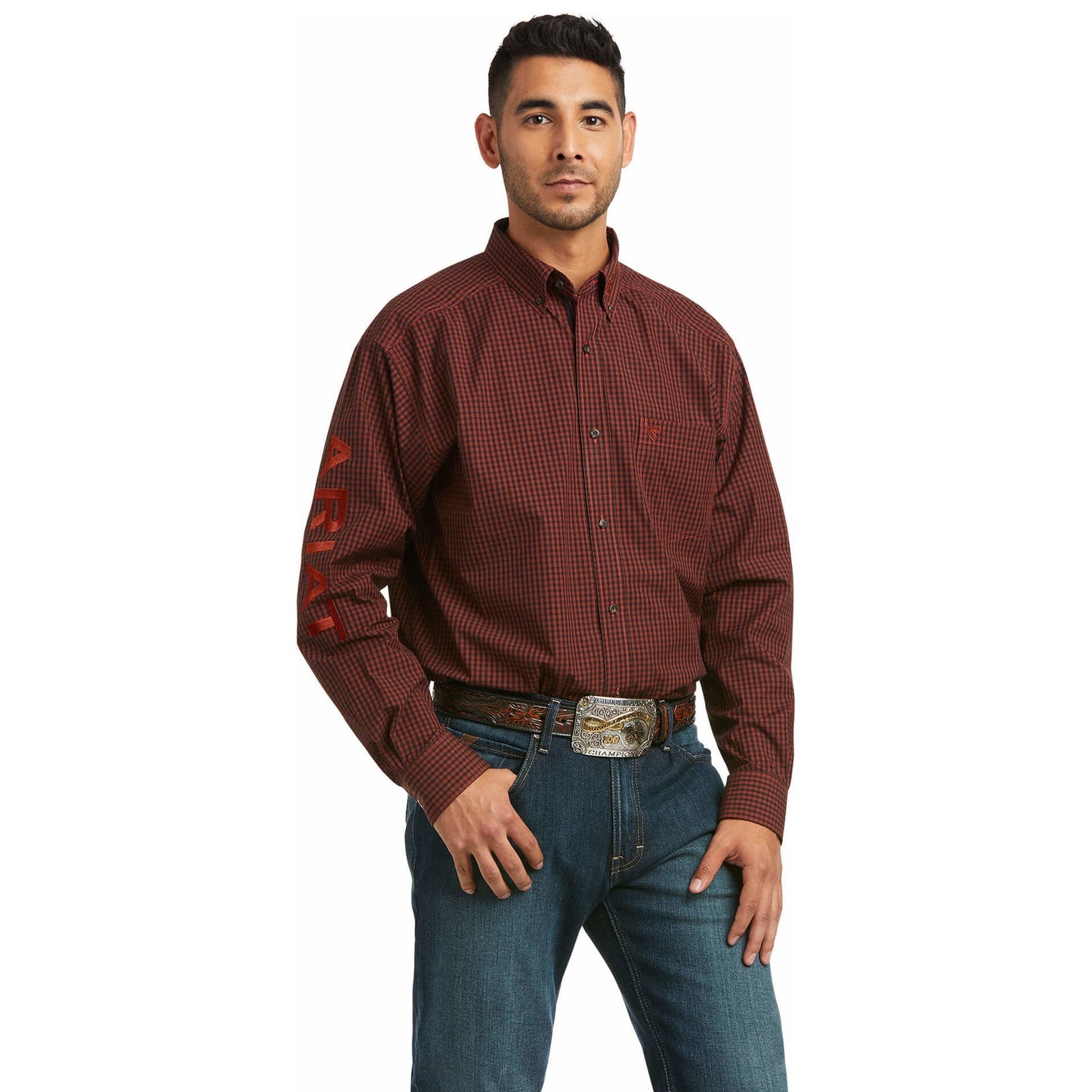 Ariat® Men's Pro Team Richie Service Navy Long Sleeve Shirt 10037065
