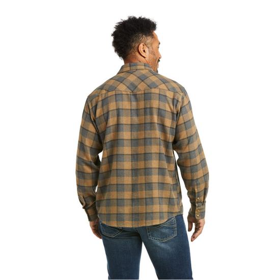 Ariat® Men's Hartford Boardwalk Brown Plaid Long Sleeve Shirt 10037335