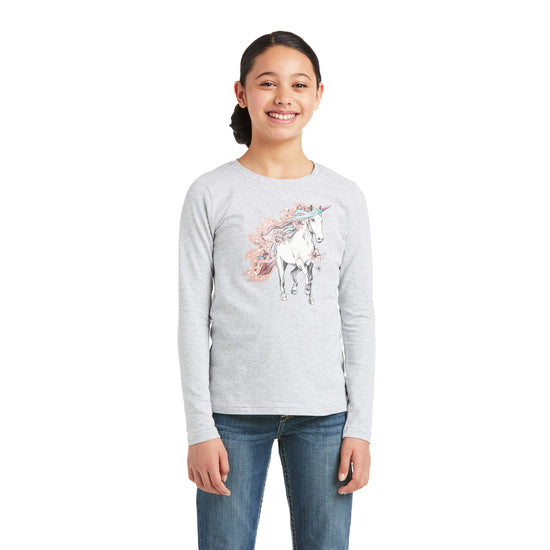 Ariat Children's My Unicorn Long Sleeve Heather Grey T-Shirt 10037353