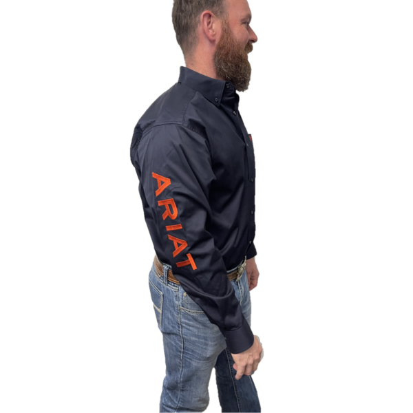 Ariat® Men's Team Logo Service Navy Twill Long Sleeve Shirt 10037392