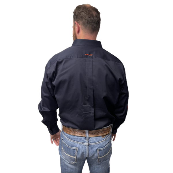 Ariat® Men's Team Logo Service Navy Twill Long Sleeve Shirt 10037392
