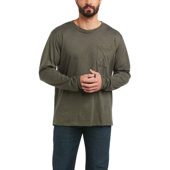 Ariat Men Rebar Workman Alloy Flag Sage Heather Graphic Shirt 10037704