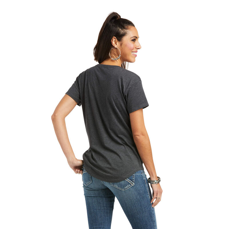 Ariat® Ladies Charcoal Farm Chick Short Sleeve T-Shirt 10037791