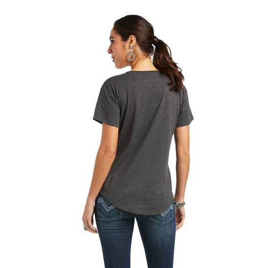 Ariat® Ladies Underline Script SS Charcoal Grey T-Shirt 10037939