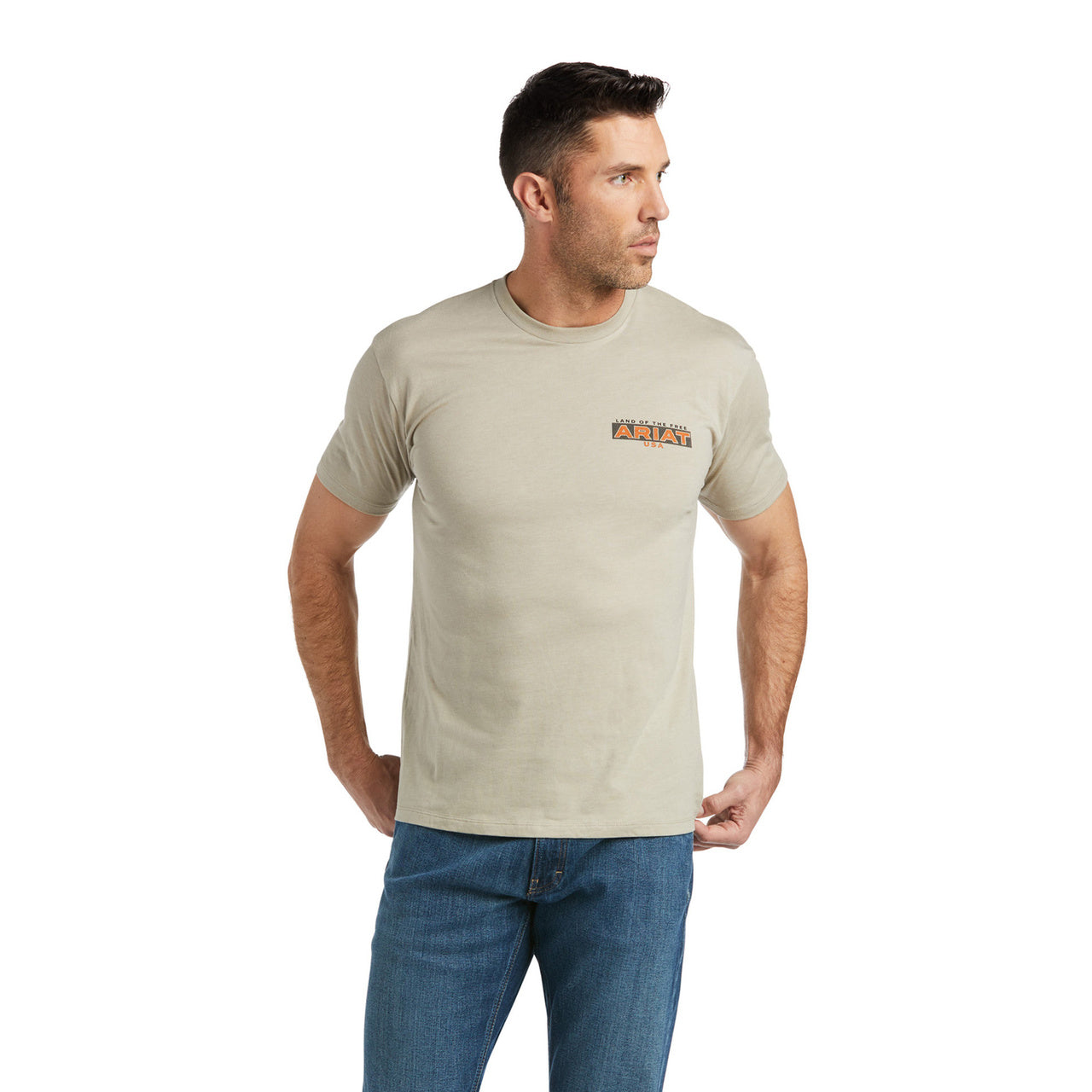 Ariat® Men's Land Khaki Heather Short Sleeve T-Shirt 10038536
