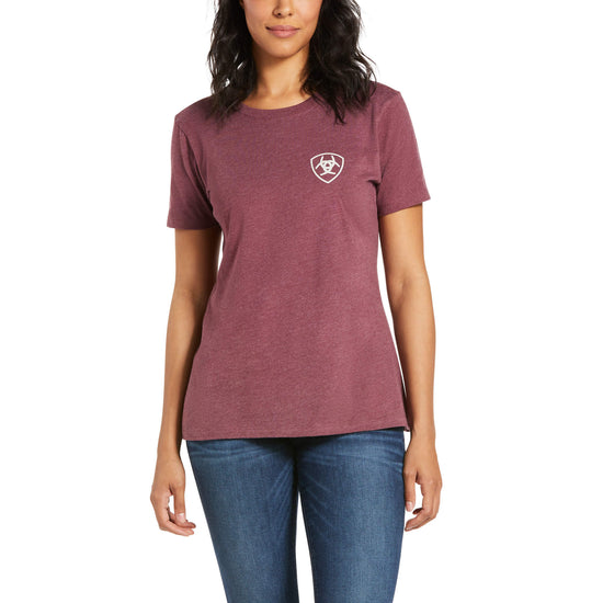 Ariat Ladies Tough Burgundy Heather Short Sleeve T-Shirt 10039113
