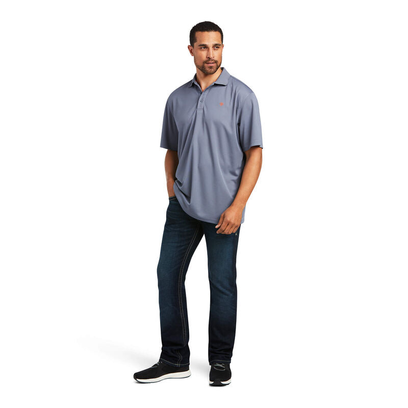 Ariat Men's Tek Polo Folkstone Grey Short Sleeve Shirt 10039383