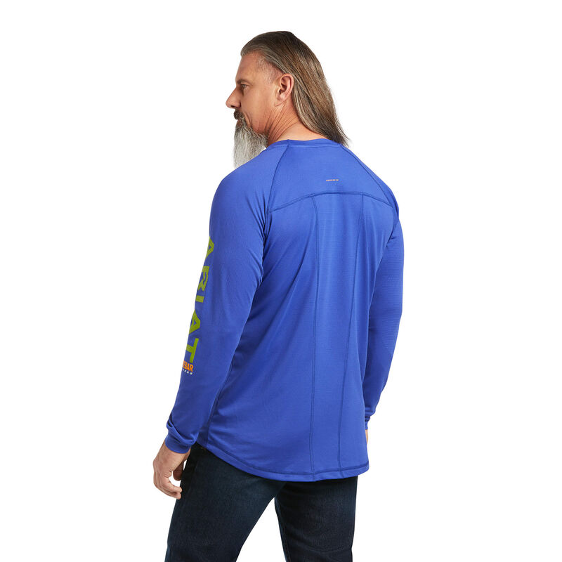 Ariat® Men's Rebar Heat Fighter Long Sleeve Blue T-Shirt 10039463
