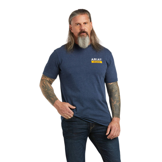 Ariat® Men's Rebar Cotton Strong Graphic Navy Heather T-Shirt 10039465
