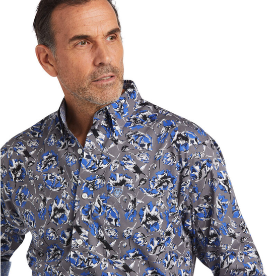 Ariat® Men's Wrinkle Free Cormac Smoked Pearl Classic Shirt 10039747