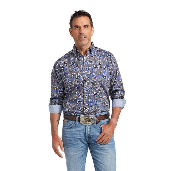 Ariat® Men's Wrinkle Free Cormac Smoked Pearl Classic Shirt 10039747