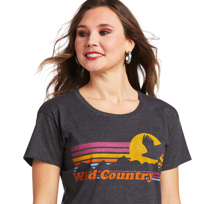 Ariat® Ladies Wild Country Short Sleeve Charcoal Heather Tee 10039970