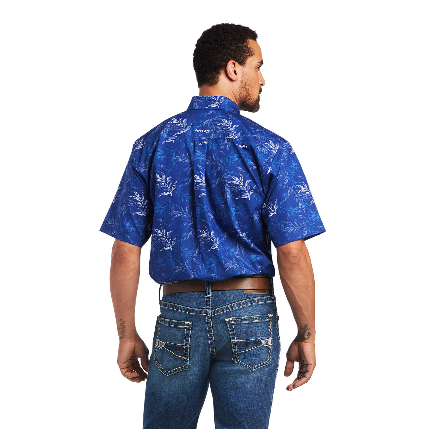 Ariat® Men's Wrinkle Free Norman Blue Button Down Shirt 10040547