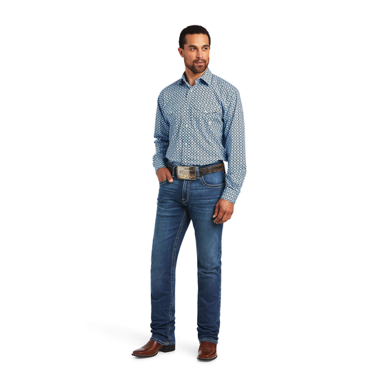 Ariat® Men's Casual Series Farhan Blue Snap Button Shirt 10040557