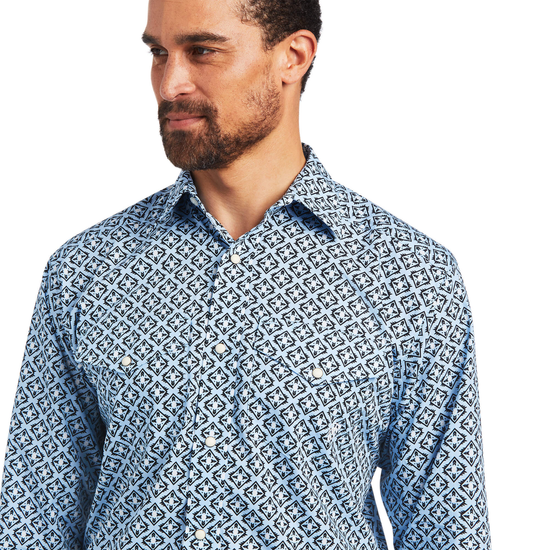 Ariat® Men's Casual Series Farhan Blue Snap Button Shirt 10040557