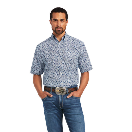 Ariat® Men's Classic Fit Blue Farid Floral Print Button Down Shirt 10040564