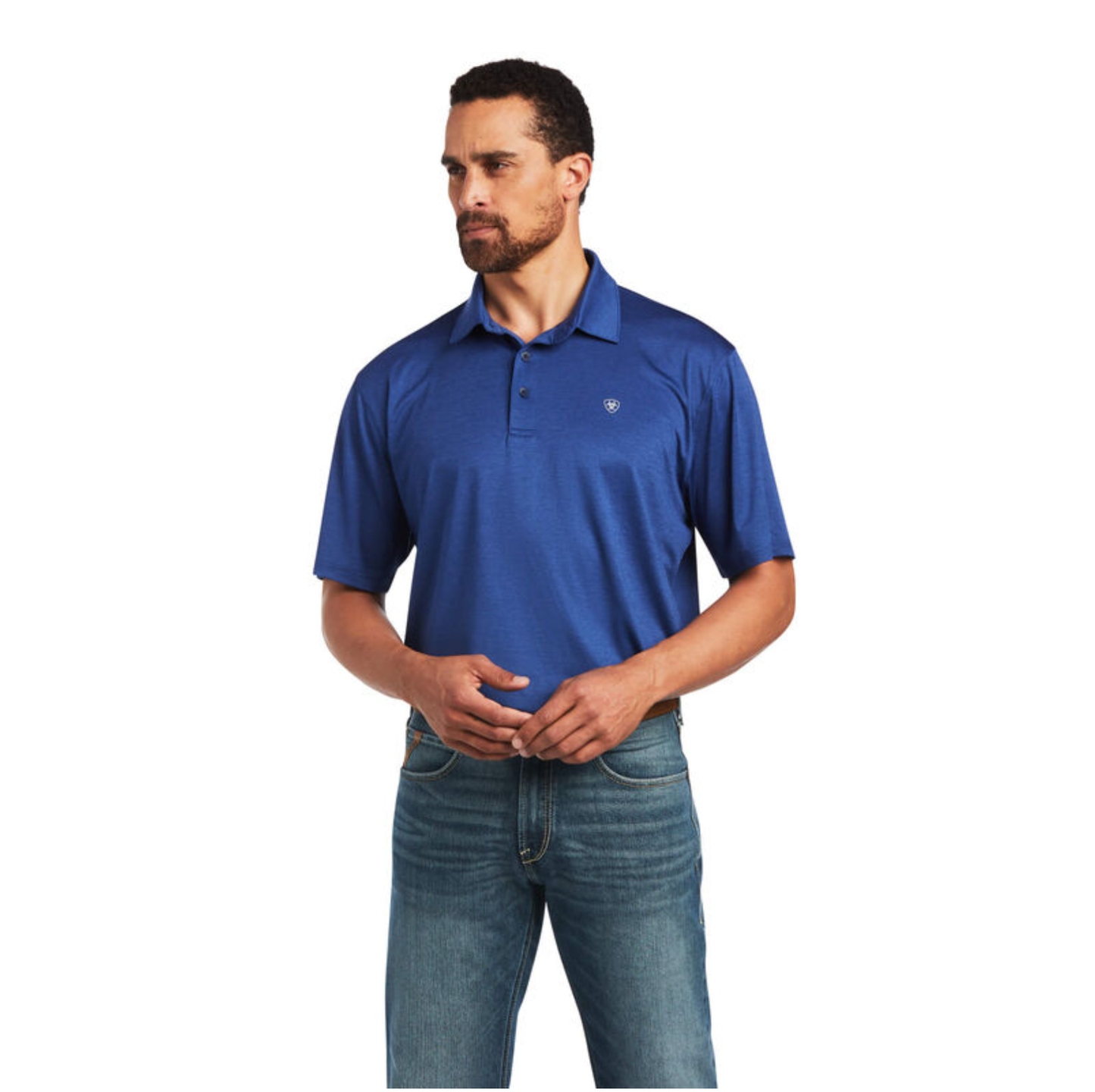 Ariat® Men's Charger 2.0 Nocturnal Blue Polo Shirt 10040592