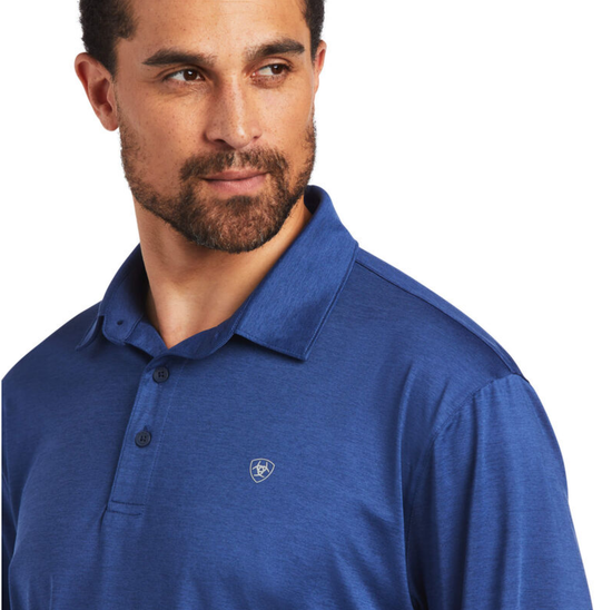 Ariat® Men's Charger 2.0 Nocturnal Blue Polo Shirt 10040592