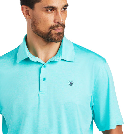 Ariat Men's Charger 2.0 Drift Turquoise Polo Shirt 10040593